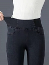 Damen Hohe elastische Teddy Gefütterte Jeans FH216