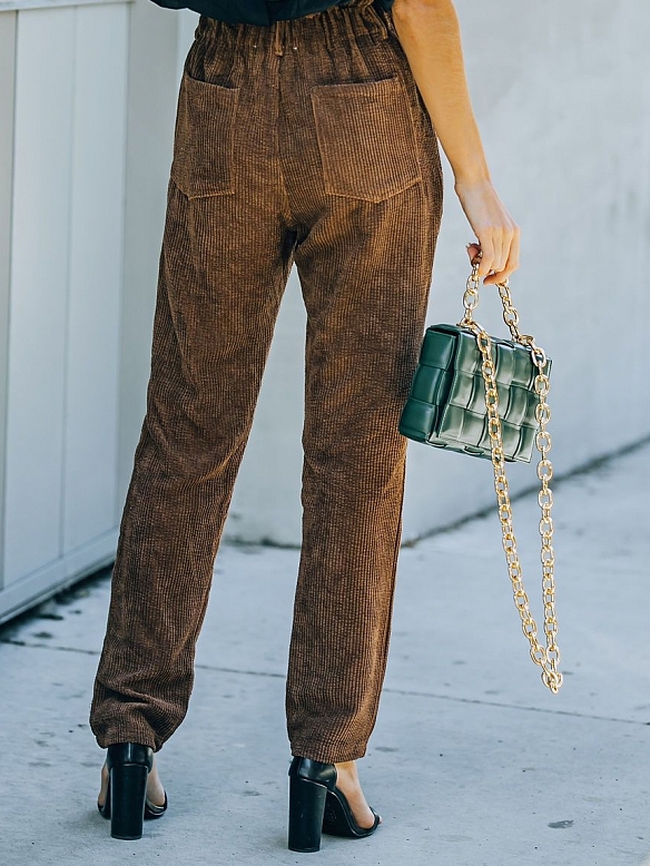 Damen Cordhose mit Hoher Taille FH218