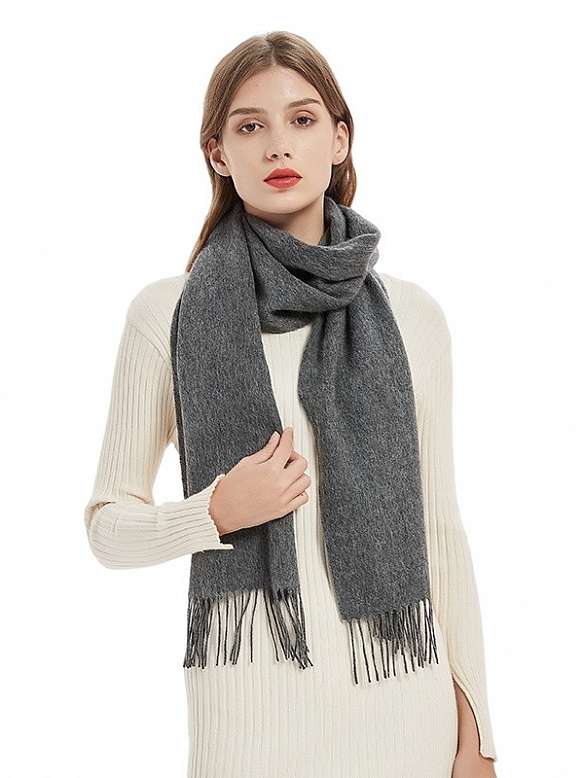 Damen Kaschmirschal mit Fransen AF001