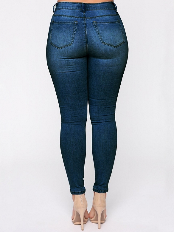 Damen Hohe elastische Skinny Regular Jeans FH134
