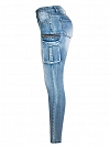Damen Skinny High Waist Jeans mit Taschen FH223