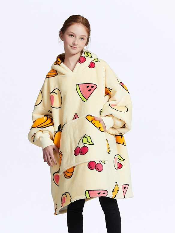 Kinder Gemusterte Oversized Hoodie FT053