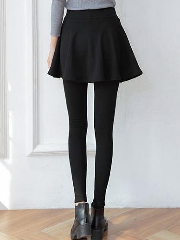 Winter Warme Leggings Hosen mit Rock für Damen FH187