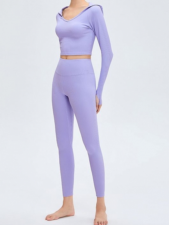 Damen Geripptes Yoga-Set Sport-Set FA012