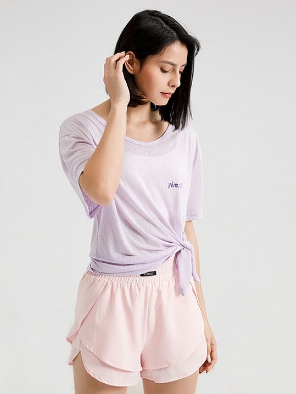 Damen Locker Sporttop Sportshirt mit kurzen Ärmeln FT001