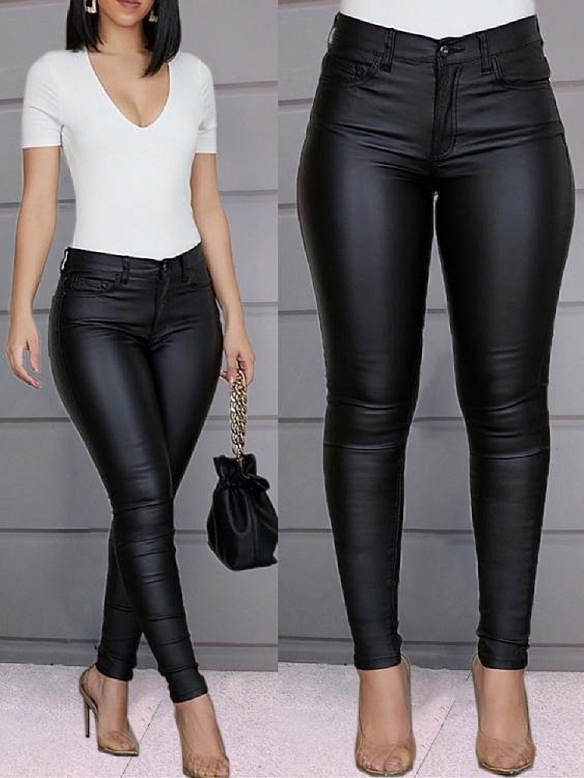 Damen Leggings aus Lederimitat FH140