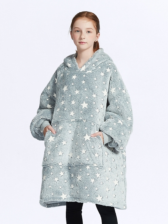 Kinder Gemusterte Oversized Hoodie FT053