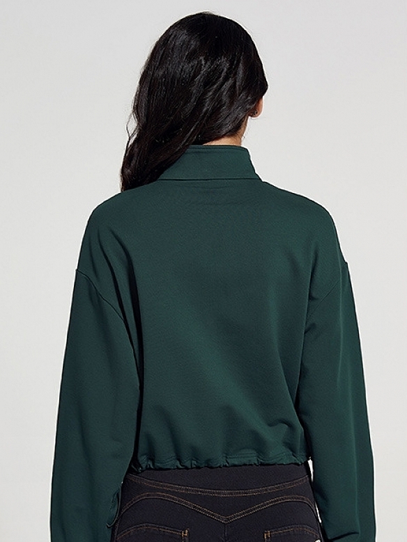 Damen Kurzes Sport Sweatshirt mit Zipper FT067