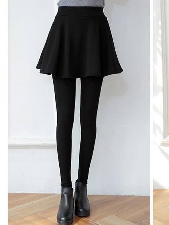 Winter Warme Leggings Hosen mit Rock für Damen FH187