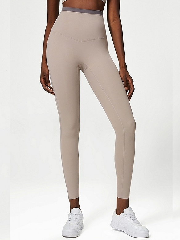 Damen Atmungsaktive Yogahose mit Hoher Taille Sporttights FH225