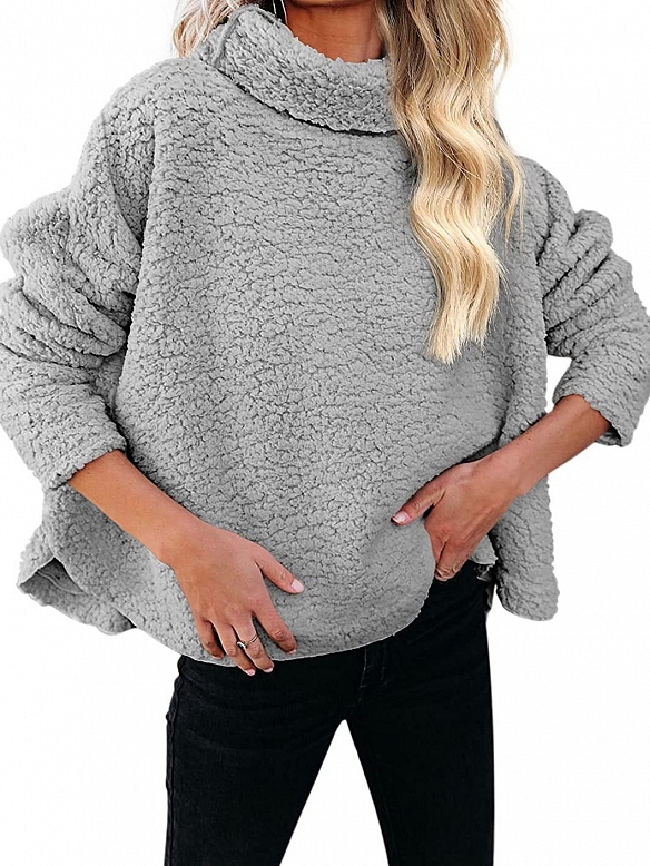 Damen Weite Plüschjacke für Frauen QX034