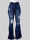 Damen Flare High Waist Jeans mit Destroyed-Details FH190