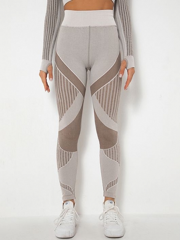 Damen Nahtlose Schnelltrocknende Gestrickte Leggings Sporttights FH034