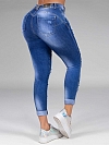 Damen Skinny Regular Jeans mit Destroyed-Details FH163