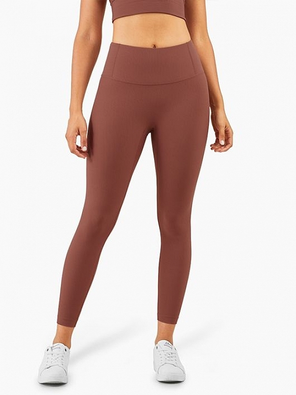 Damen Gerippte Atmungsaktive Shaping-Tights Yogahose FH016