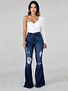 Damen Flare High Waist Jeans mit Destroyed-Details FH190