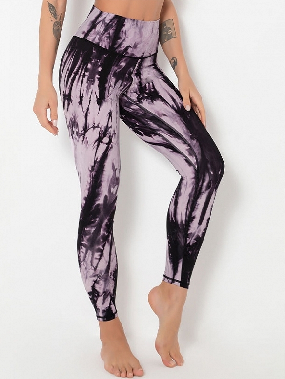 Damen High Waist Shaping-Tights Leggings mit Batikmuster FH196