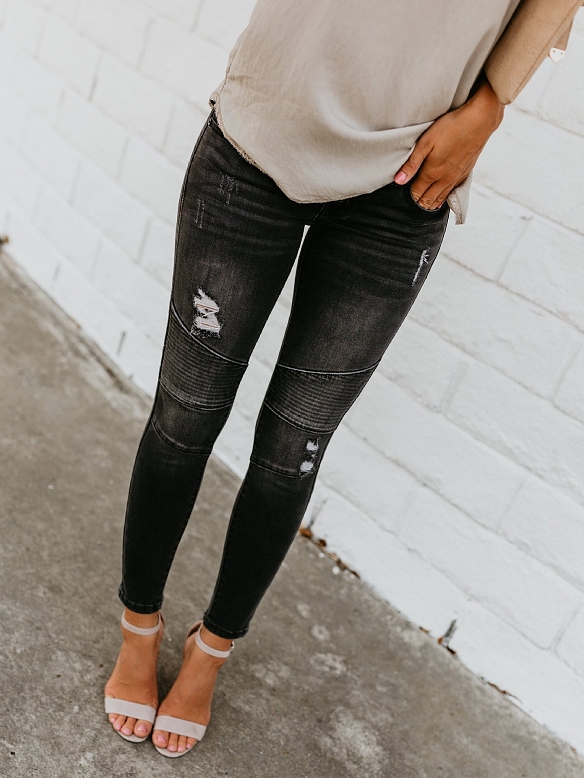 Damen Hohe elastische Skinny Regular Jeans FH244