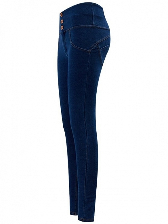 Damen Push Up High Waist Sporttights Jeans-Leggings FH214