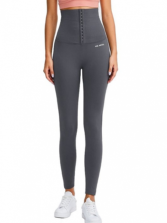 Damen High Wait Shaping-Sporttights mit Haken-Reihen FH044