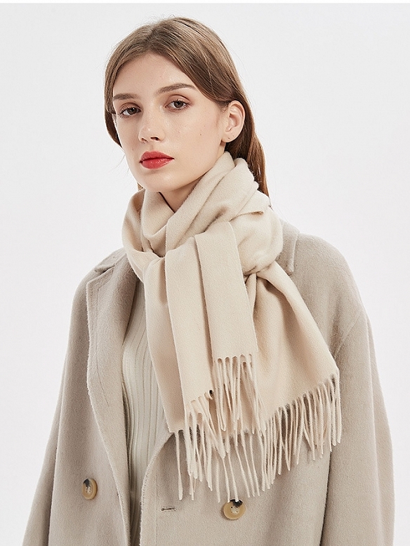 Damen Kaschmirschal mit Fransen AF001