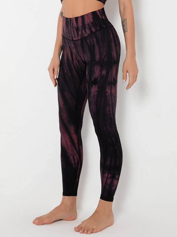 Damen High Waist Shaping-Tights Leggings mit Batikmuster FH196