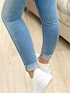 Damen Skinny High Jeans mit Knöpfen FH141