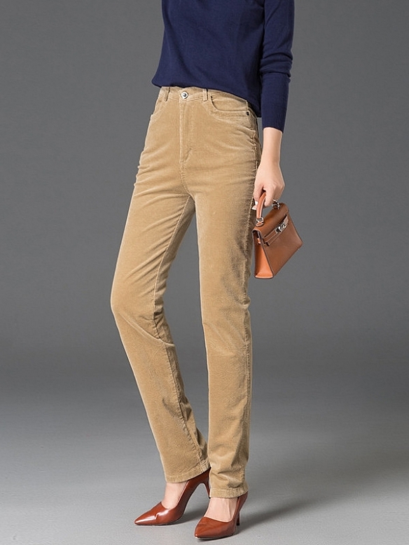 Damen High Waist Cordhose mit Hoher Taille FH233