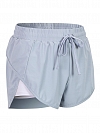 Damen Zweilagige Laufshorts Schnelltrocknende Sportshorts mit Tights FH024