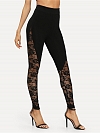 Damen Skinny High Waist Leggings mit Spitze FH229