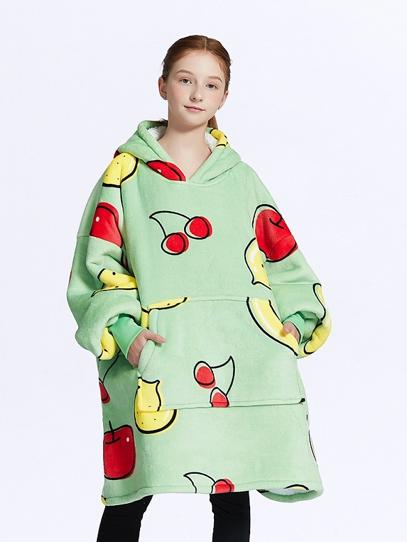 Kinder Gemusterte Oversized Hoodie FT053