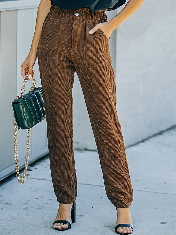 Damen Cordhose mit Hoher Taille FH218