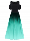 Damen Ombré-Maxikleid mit Kalte Schulter FK009
