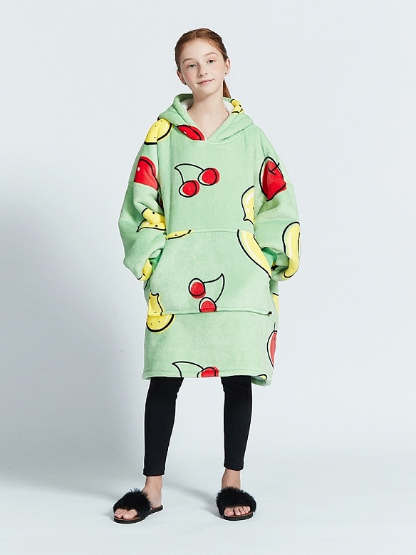 Kinder Gemusterte Oversized Hoodie FT053