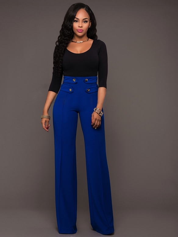 Damen Weite Hose mit Bügelfalten FH132