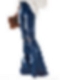 Damen Klassische Hohe elastische Ausgestellte Jeans FH236