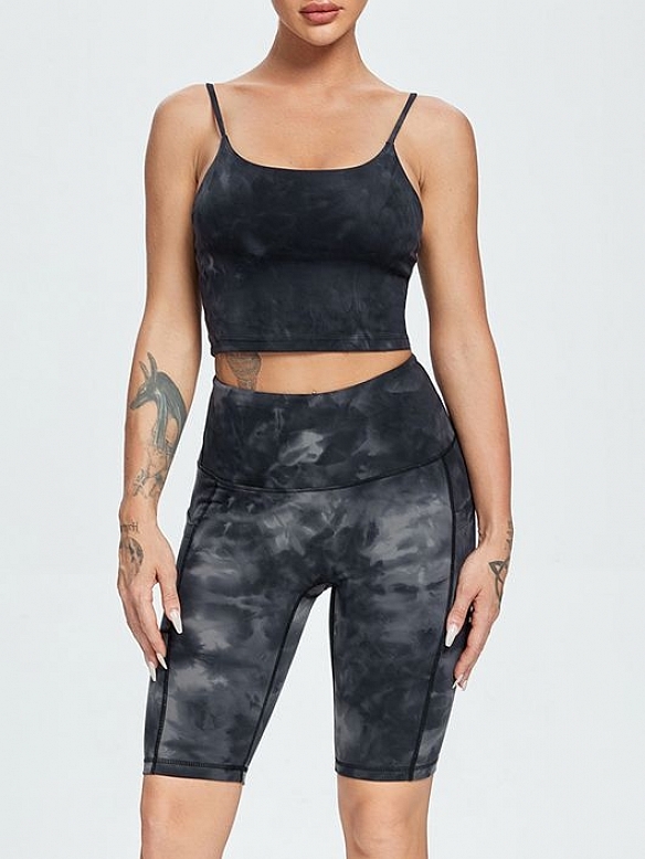 Damen Batik Schnelltrocknender Sportanzug Yoga Set FA002