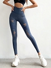 Damen Jeans-Leggings mit markanten Used-Details FH068