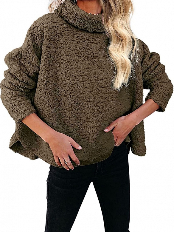 Damen Weite Plüschjacke für Frauen QX034