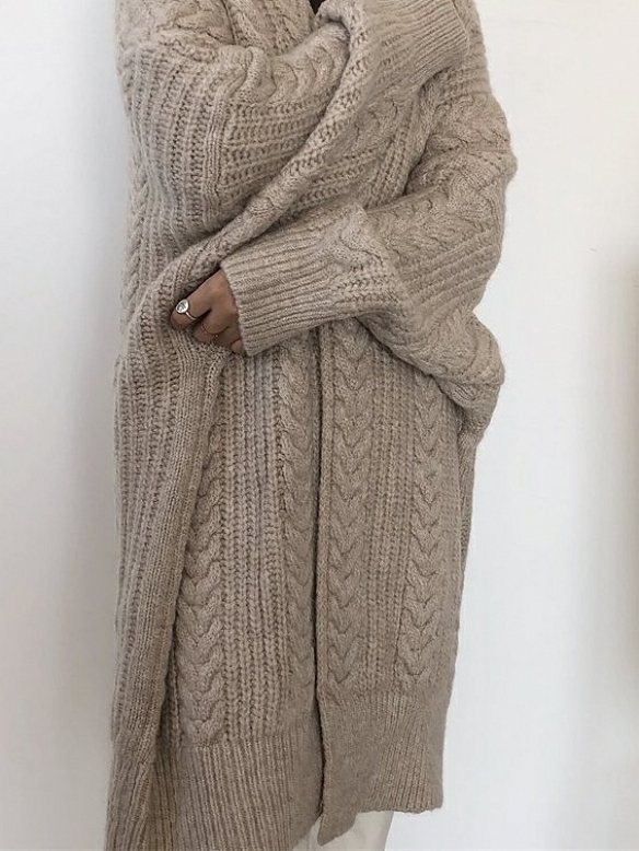 Damen Langer Strickcardigan FT038