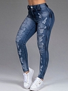 Damen Skinny Regular Jeans mit Destroyed-Details FH161