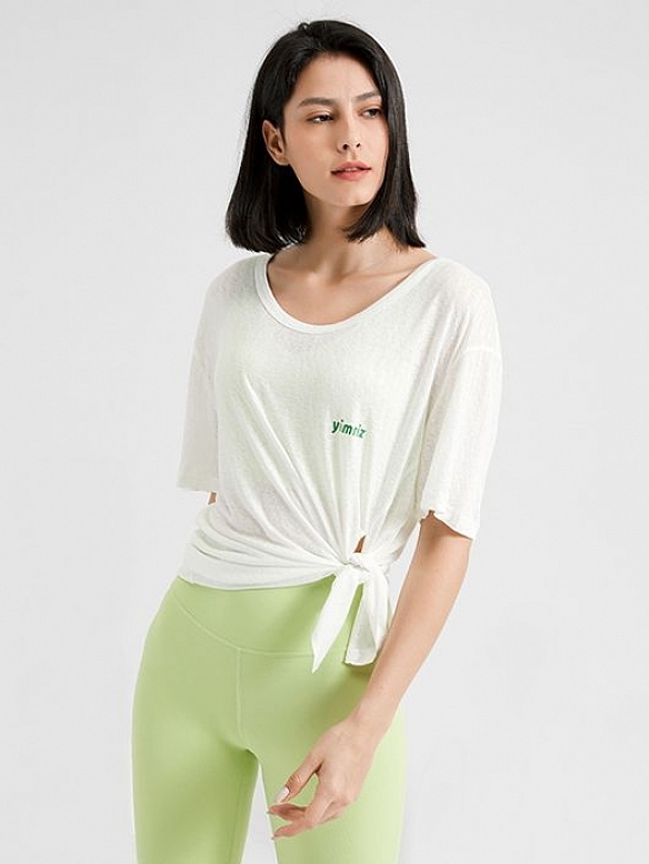 Damen Locker Sporttop Sportshirt mit kurzen Ärmeln FT001