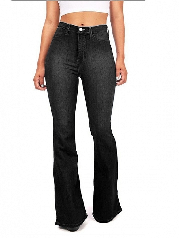 Damen Regular Ausgestellte Jeans FH164