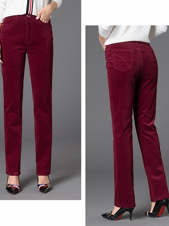 Damen High Waist Cordhose mit Hoher Taille FH233