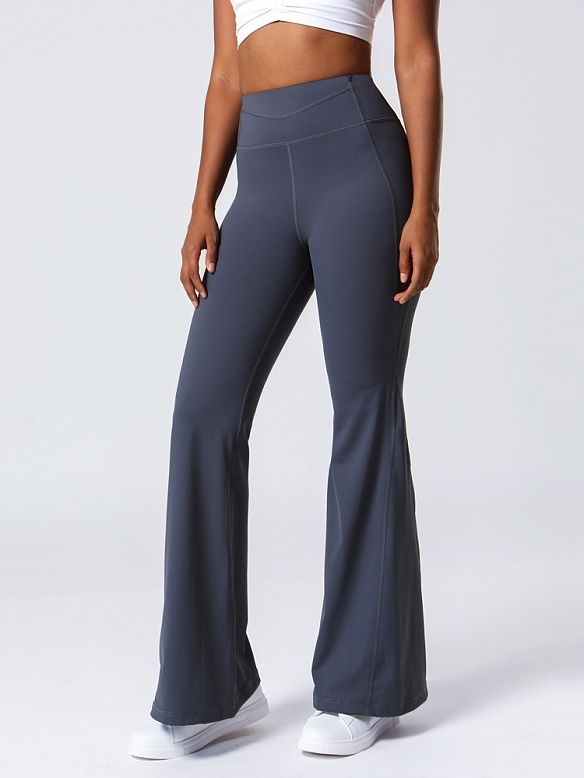 Damen Hohe Taille Ausgestellte Yogahose Sporthose FH206