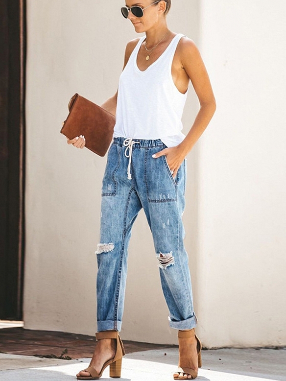 Damen Jeans mit Destroyed-Details FH171