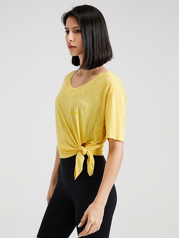 Damen Locker Sporttop Sportshirt mit kurzen Ärmeln FT001