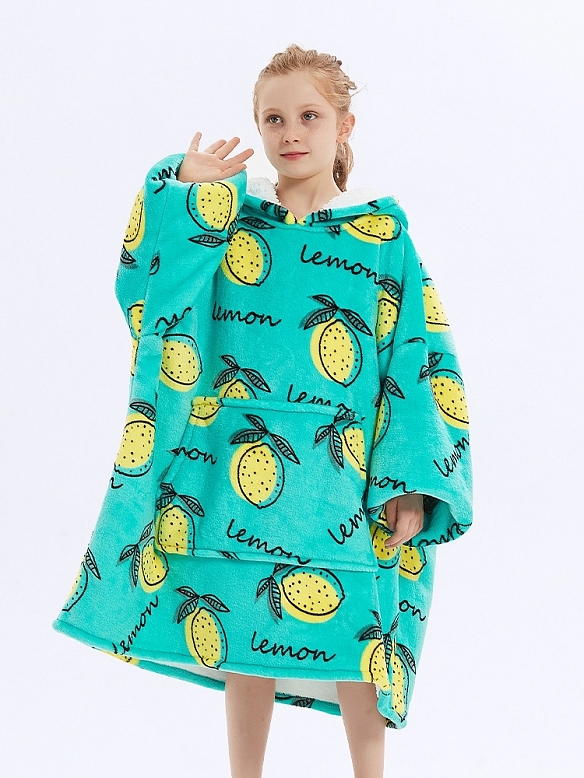 Kinder Gemusterte Oversized Hoodie FT053