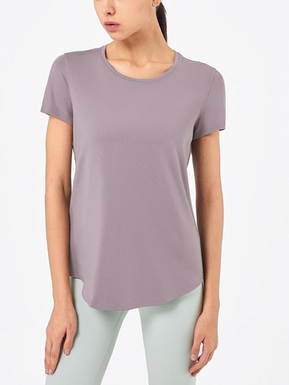 Damen Hohe elastische Sporttop T-shirt FT014