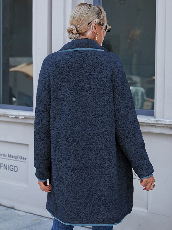 Damen Mantel mit Teddy Futter und Revers FT058